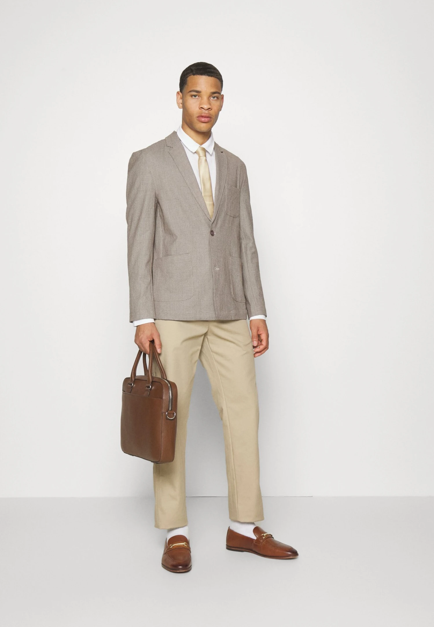 BRAVE SOUL Mjk-Canterbury - Blazer Jacket - 1 X Light Grey Check 4 BRAVE SOUL Mjk-Canterbury - Blazer Jacket - 1 X Light Grey Check - Image 2