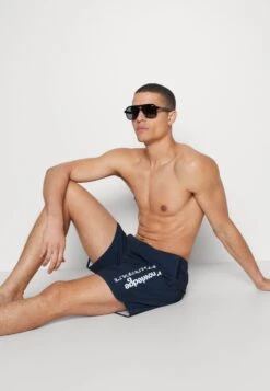 Swim Shorts With Elastic Waist And Knowledge Print - Swimming Shorts - Total Eclipse -Stock X 5b6dff414ac04db2a3696a843266c12f