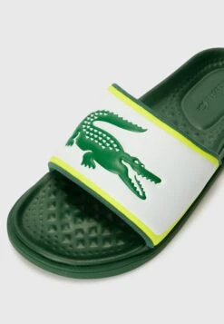 Lacoste SERVE - Pool Slides - Dark Green/yellow -Stock X 5c12eb23384f4747b52027ca10dcccba
