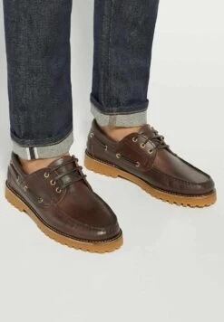 Dune London BART DETAIL - Boat Shoes - Brown
