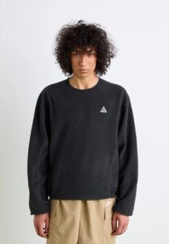 WOLF TREE CREW - Fleece Jumper - Black/anthracite/summit White