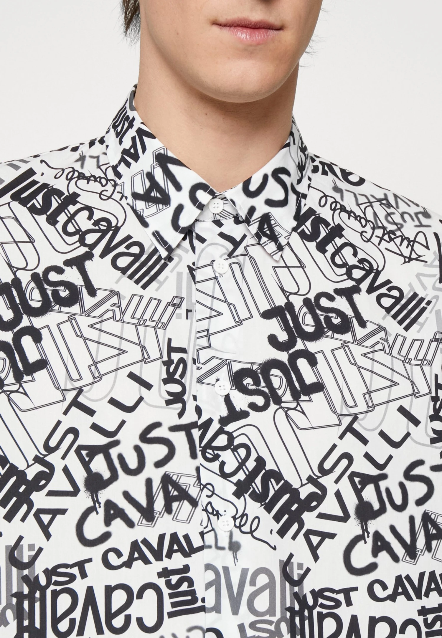 JUST CAVALLI Lettering - Shirt - White 8 JUST CAVALLI Lettering - Shirt - White - Image 6