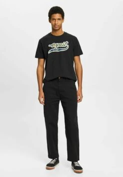 ESPRIT Mit Retro-Logo - Print T-Shirt - Black -Stock X 649a89283dbe4dfd95c892a94d9da88b