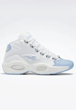 Reebok Classic Question Mid - High-Top Trainers - Ftwr White/Fluid Blue/Toxic Yellow -Stock X 6562151add7e4cefad506fb25d97ca9a