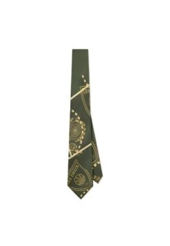 Les Deux COURT TIE - Tie - Chive Green/mustard Yellow