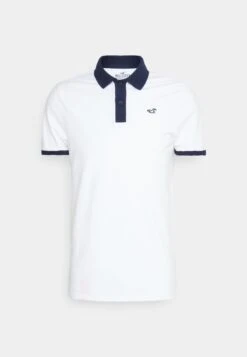 Hollister Co. Contrast Placket- Polo Shirt - White -Stock X 65c7f8f1ac8e4c3389dacccfebf46fb5