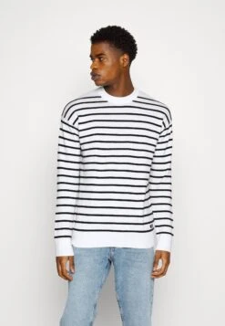 Calvin Klein Striped Comfort- Jumper - Ecru