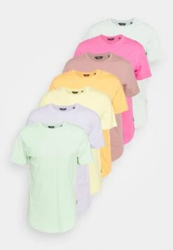 Only & Sons Onsmatt Life Longy Tee 7 Pack - Basic T-Shirt - Surf Spray/Pastel Green/Purple Heather/Pale Banana/Papaya/Wood Rose/Azalea Pink -Stock X 670ac99f32504dc59c6ba94637cf6e97