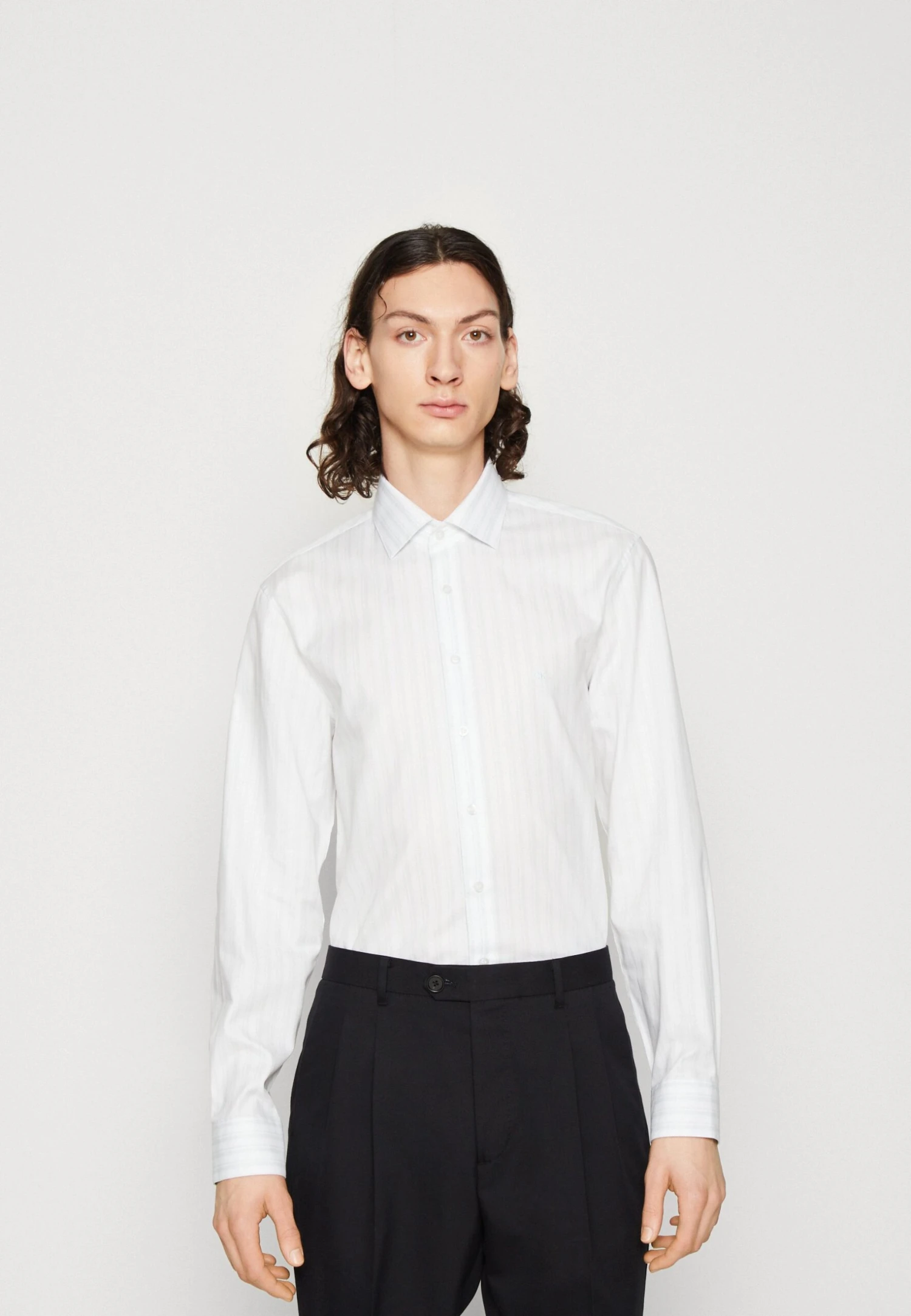 Stripe Easy Care Fitted Shirt - Formal Shirt - Salty Bay 3 Stripe Easy Care Fitted Shirt - Formal Shirt - Salty Bay