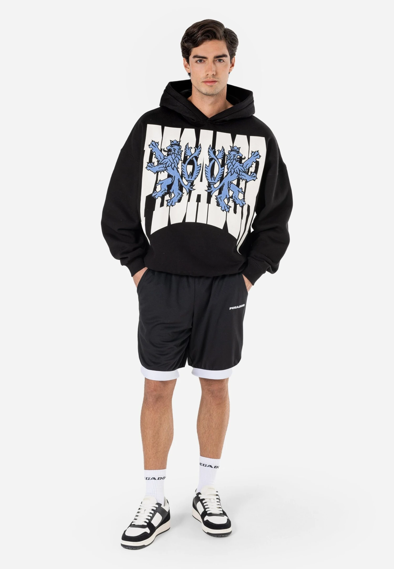 Pegador MELCOM LOGO BASKETBALL - Shorts - Black/white 4 Pegador MELCOM LOGO BASKETBALL - Shorts - Black/white - Image 2