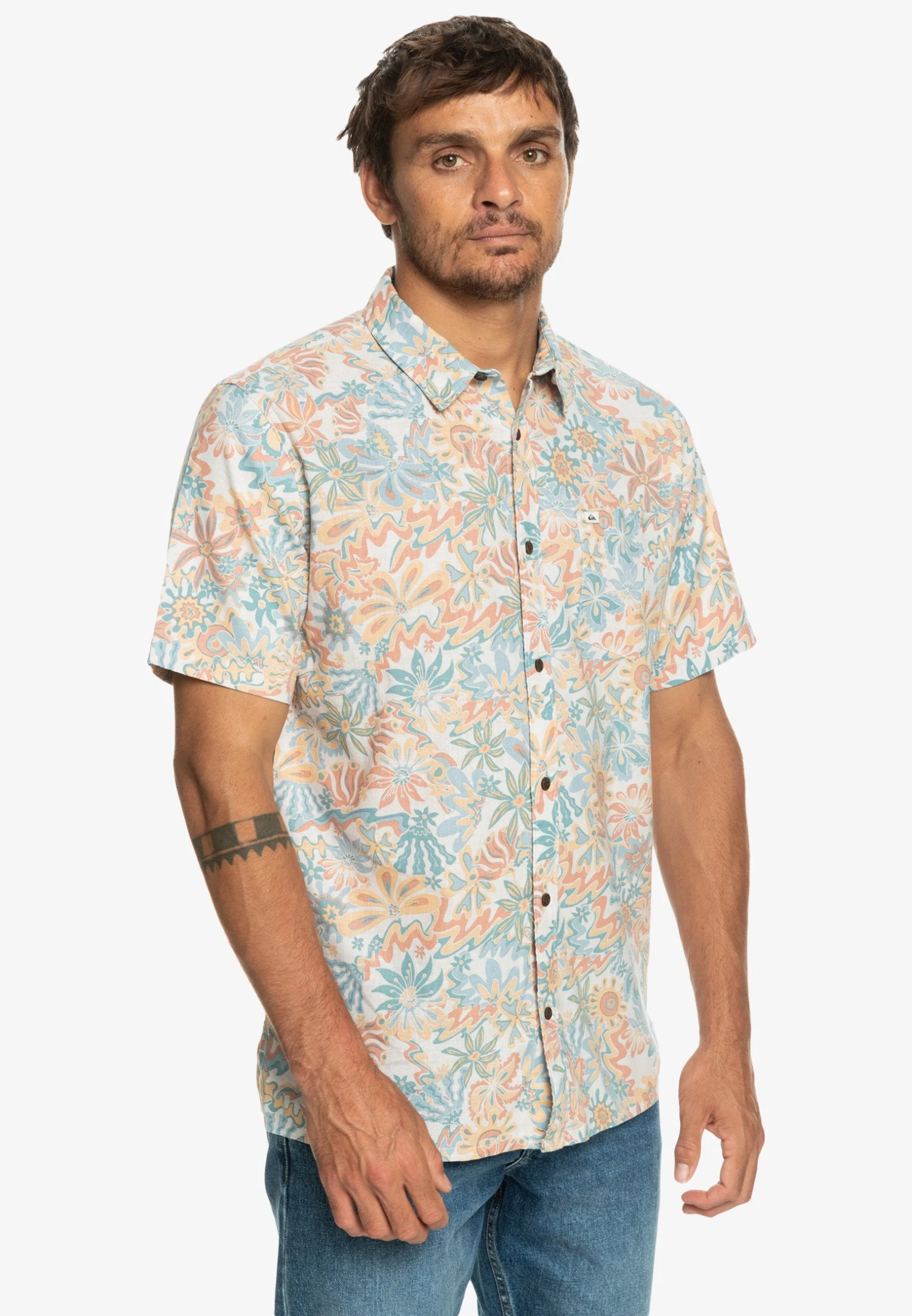 Quiksilver Surfadelica Ss - Shirt - Birch Surfadelica 7 Quiksilver Surfadelica Ss - Shirt - Birch Surfadelica - Image 5