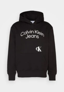 Calvin Klein Jeans Curved Stacked Logo Hoodie - Hoodie - Black -Stock X 719f2c011bbe40ce80210cfe53db1d31