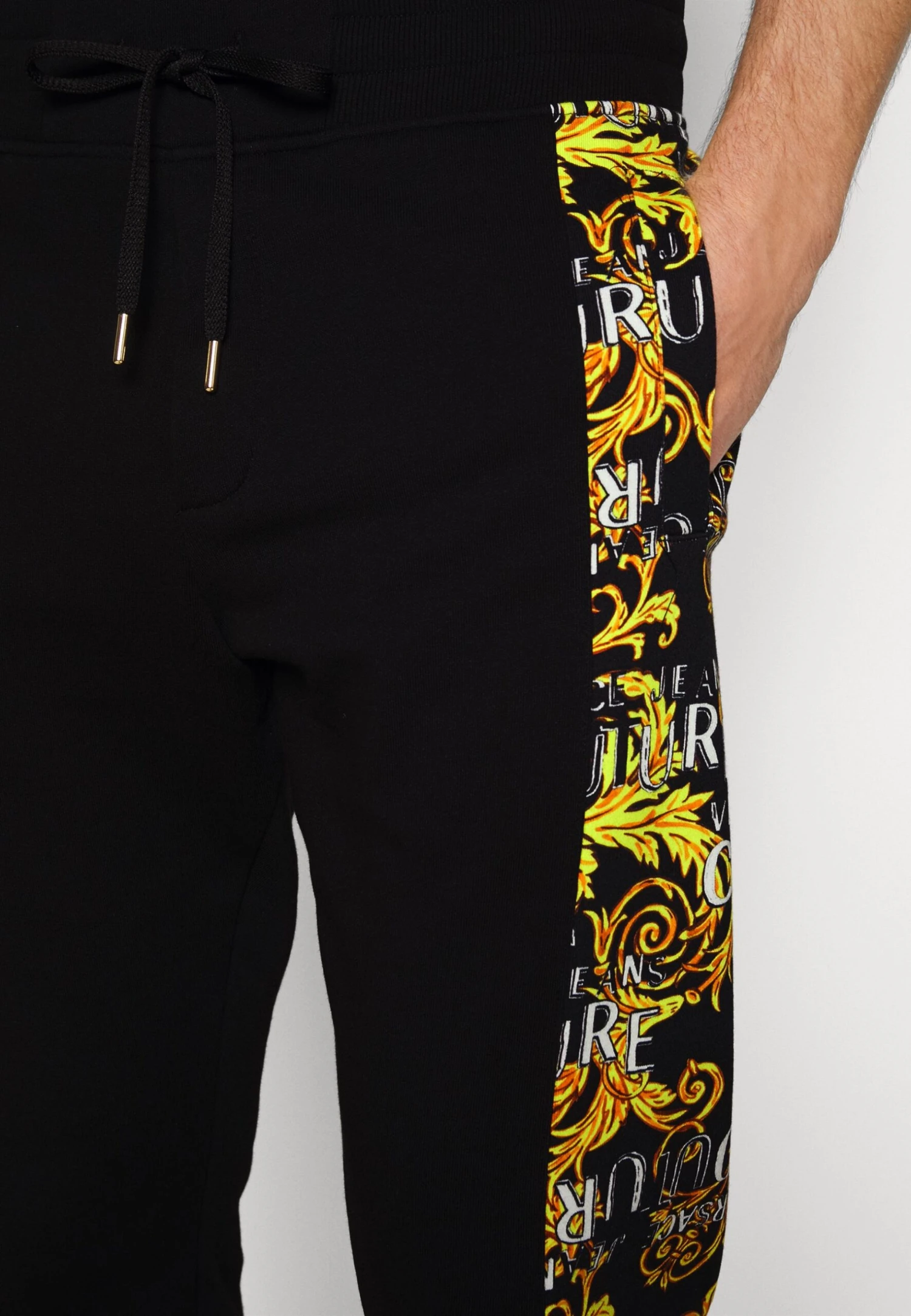 Print Logo Couture - Tracksuit Bottoms - Black/Gold 8 Print Logo Couture - Tracksuit Bottoms - Black/Gold - Image 6
