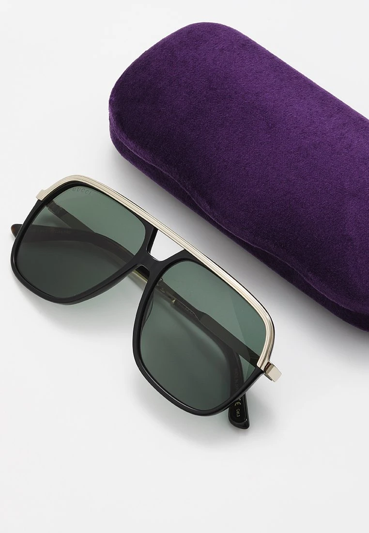 Gucci Sunglasses - Black/Gold/Green 5 Gucci Sunglasses - Black/Gold/Green - Image 3