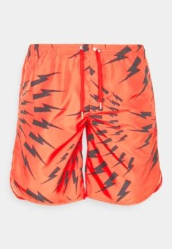 Neil Barrett Long Crazy Bolts - Swimming Shorts - Red -Stock X 7c9abef895cf440aa590a7f08402a8c1