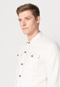 TOM TAILOR Denim Shirtjacket - Shirt - Beige Herringbone Structure -Stock X 8025cfc6c1434b3c993f28098339aa36