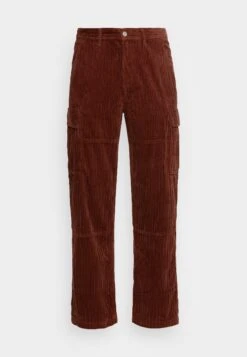WEEKDAY Joel Relaxed- Cargo Trousers - Dark Red/Brown