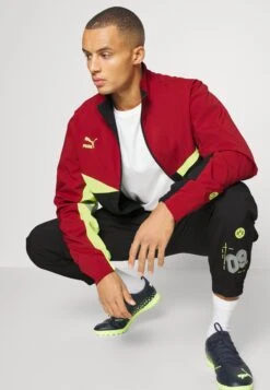 Puma Bvb Borussia Dortmund Ftbl Statement - Training Jacket - Intense Red/Safety Yellow -Stock X 8444c50906e045b692bbbb2029057cd6