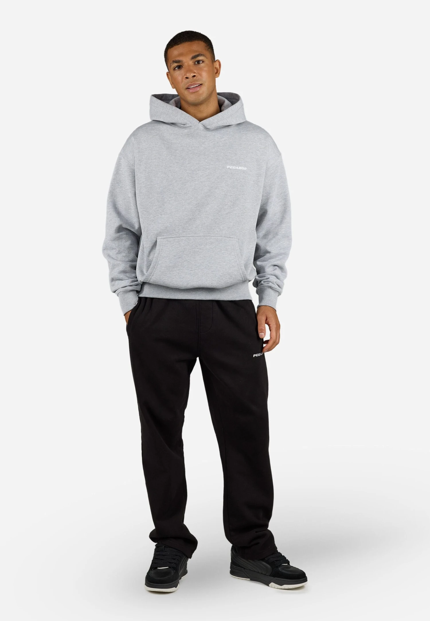 Pegador LOGO HOODIE - Sweatshirt - Heather Grey/white 4 Pegador LOGO HOODIE - Sweatshirt - Heather Grey/white - Image 2