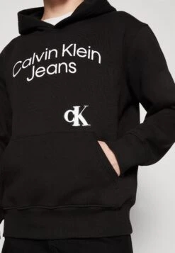 Calvin Klein Jeans Curved Stacked Logo Hoodie - Hoodie - Black -Stock X 86ae8aab394b497a9d617d4b8fc60cd0