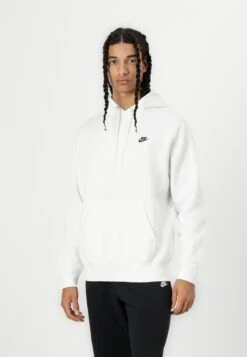 Nike Sportswear CLUB HOODIE - Sweatshirt - White/black