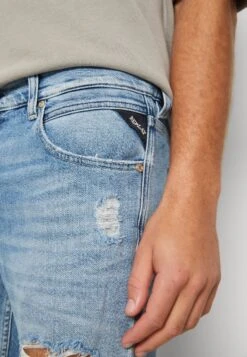 Replay Mickym Pants Broken Edge - Jeans Tapered Fit - Light Blue -Stock X 8a524e5b47f84c1cae60ed72e0c72ff9