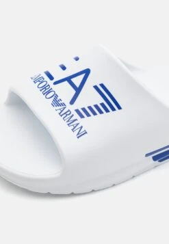 EA7 Emporio Armani Pool Slides - White/turkish Sea -Stock X 8badffa4993c470786fc3b6c7021ceaa