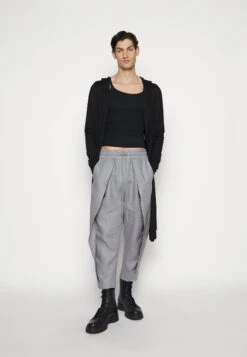 Elongated Layered Soft Cardigan - Cardigan - Black -Stock X 8cbdfcd378be4719b935bafb7a919662