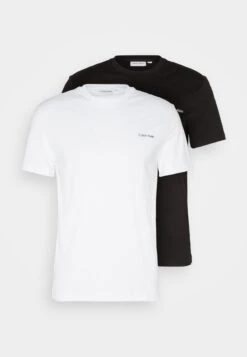 Calvin Klein Micro Logo Regular Fit 2 Pack- Basic T-Shirt - White/Black -Stock X 8d5941298c7e47198a38a88ebd28bbbc