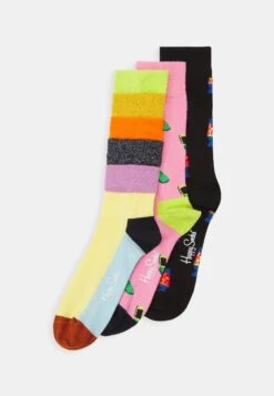 Happy Socks Throwback Gift Set 3 Pack Unisex - Socks - Multi-Coloured