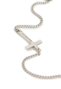 AllSaints CROSS STATION - Necklace - Silver Coloured -Stock X 92c588c951ad4d1cac4db6c2a53f6b28
