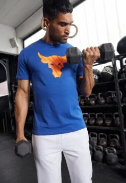 Under Armour Rock Brahma Bull - Print T-Shirt - Blue Mirage/Orange Blast