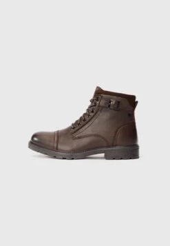 Jack & Jones JFWCHATSWORTH SN - Lace-up Ankle Boots - Brown Stone