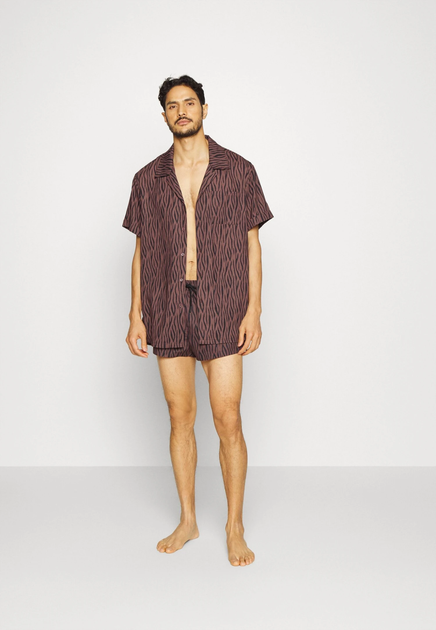 Eco William Short Sleeved Shirt - Pyjama Top - Brown Animal 4 Eco William Short Sleeved Shirt - Pyjama Top - Brown Animal - Image 2