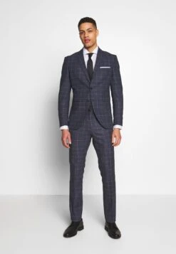 Selected Homme Slhslim Mazeair Check Suit - Suit - Dark Blue/White