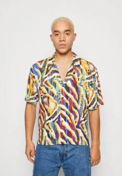 CARLO COLUCCI Unisex - Button-Down Blouse - White/Multicolor