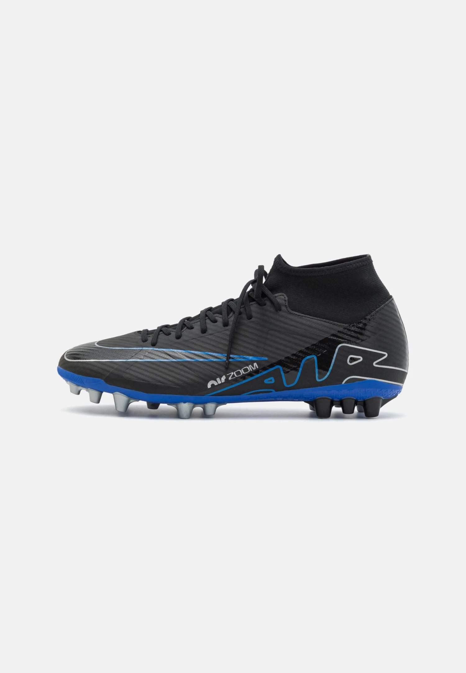 Nike Performance Zoom Mercurial Academy - Moulded Stud Football Boots - Black/Chrome/Hyper Royal 3 Nike Performance Zoom Mercurial Academy - Moulded Stud Football Boots - Black/Chrome/Hyper Royal