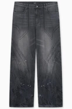 HEAVY CUTLINE BLACK WAVE WASH UNISEX - Relaxed Fit Jeans - Black Washed -Stock X a24a48362fe34afcb31cfa65ed7bbdce