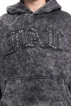 RIVETS OLD ENGLISH BLACK WASHED HOODIE UNISEX - Sweatshirt - Black Washed -Stock X a496a924c5a0424893bba8f96e3bba79