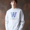 Wood Wood Tye Typo - Sweatshirt - Grey Melange -Stock X a4cfca2972684fd8829f66c8671cedcc