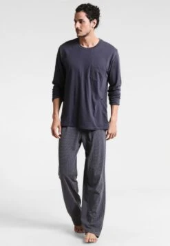 Schiesser Anzug Lang Set - Pyjama Set - Anthrazit