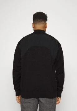 Calvin Klein Mix Media Quarter Zip Sweater - Jumper - Black -Stock X a63c342a3c894d7c8a0954ced50bd0a6
