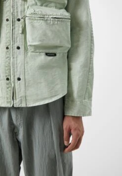 Tats Zipped Parachute Overshirt - Summer Jacket - Pale Olive -Stock X ac9ad5e315d643238d23fdff56f20816