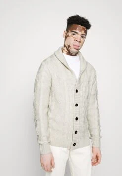 BRAVE SOUL Tractat - Cardigan - Oatmeal