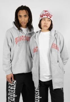 Zip Chill Kingdom Hoodie Unisex - Zip-Up Sweatshirt - Ash Grey