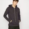 BALR Q-Series Straight Zipped Hoodie - Zip-Up Sweatshirt - Asphalt