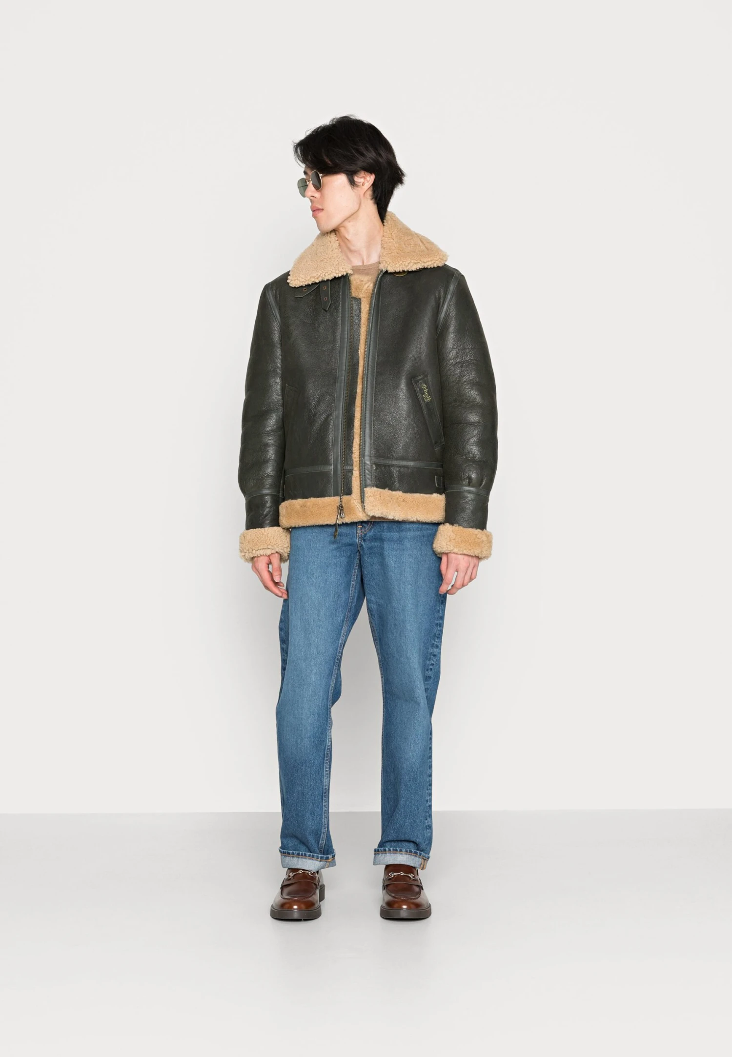 Schott Winter Jacket - Kaki/Beige 4 Schott Winter Jacket - Kaki/Beige - Image 2