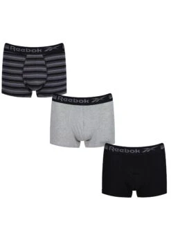 Reebok 3 Pack - Pants - Black Blackstripe Grey Marl