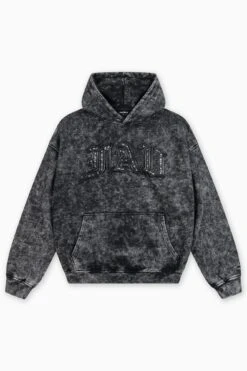 RIVETS OLD ENGLISH BLACK WASHED HOODIE UNISEX - Sweatshirt - Black Washed -Stock X ba8a07ecd17040fdbfad0bb2a004d20b