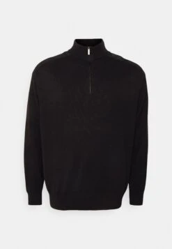 Calvin Klein Mix Media Quarter Zip Sweater - Jumper - Black -Stock X bb50521ec5b8409899d08465676a4e6e